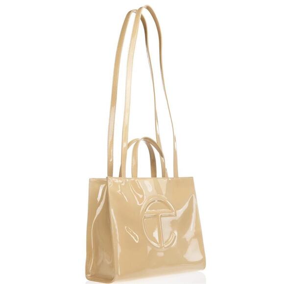 Medium Shopping Bag - Khaki Patent - Picture 2 of 2